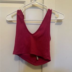 Dark pink cropped top